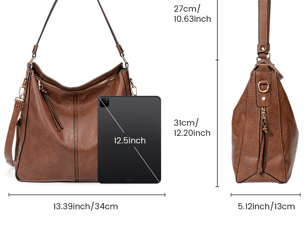 MOLSHINE Large Hobo Hangbag, Vegan Leather Chic Shoulder Totes Bags Top Handle Crossbody Satchel for Women Lady HB021